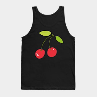 Cherries on Black Tank Top